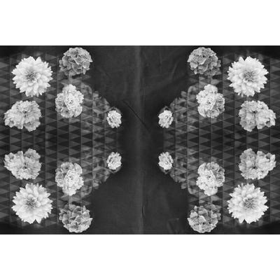 Fototapete ARCHITECTS PAPER "Artwork Flowers", bunt (grau, schwarz, silber), B:4m L:2,7m, Vlies, Tapeten, Vlies, Wand, Schräge