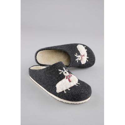 Clog ANISTON SHOES, Damen, Gr. 39, grau (anthrazit), Filz, Schuhe Clog, Hausschuh, Schlappen, Homeslipper