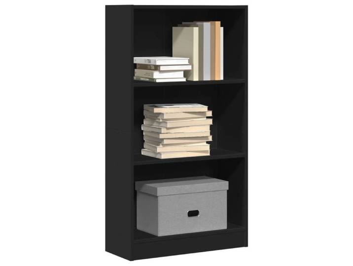 Bibliothèque noir 60x24x109 cm bois d'ingénierie étagère à livres porte-livres support à livres armoire de 857804