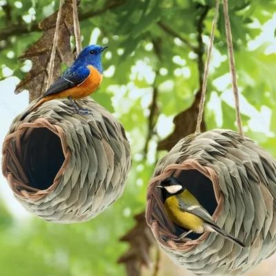 Uplift Picks Natural Woven Grass Hanging Bird Nest House For Parrots And Small Birds Natural Woven Grass Hanging Bird Nest House For Parrots And Small Birds