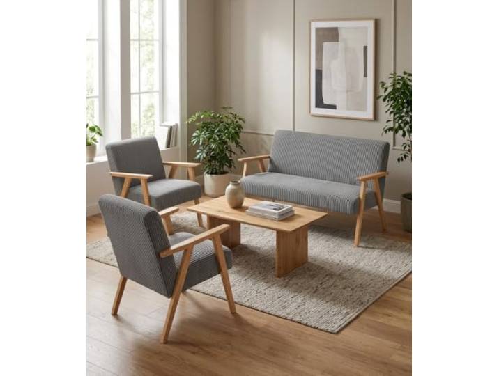 Family Meble Sitzgruppe Soler Apollo – Zweisitzer-Sofa und 2 Sessel im Retro-Stil – Variante Apollo 90