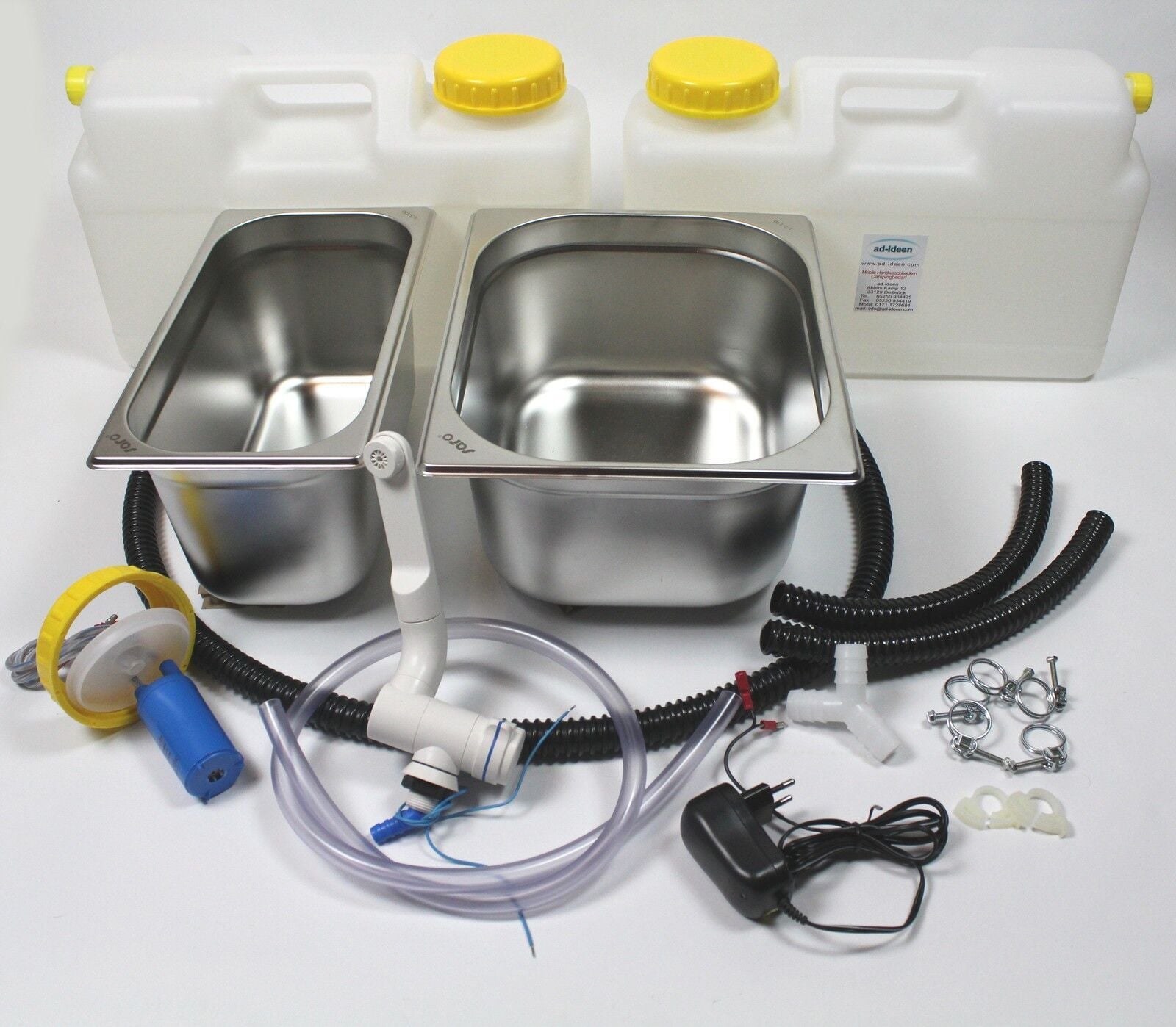 Mini-keuken verkoopstand met dubbele spoelbak 230V bouwpakket