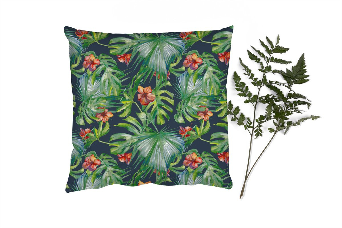 PillowMonkey Sierenkussen Monstera Jungle Bladeren 60 x 60 cm