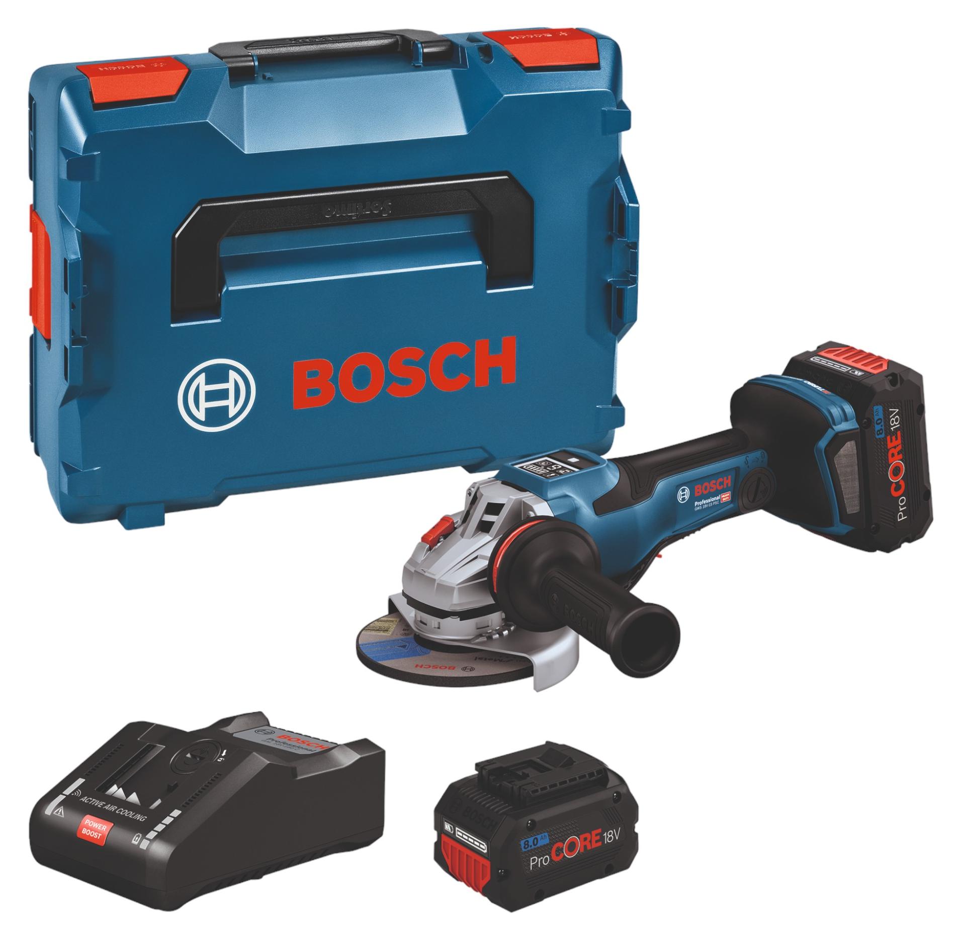 Bosch Akku-Winkelschleifer BITURBO GWS 18V-15 PSC, 2 Akku ProCORE18V, 06019H6B01