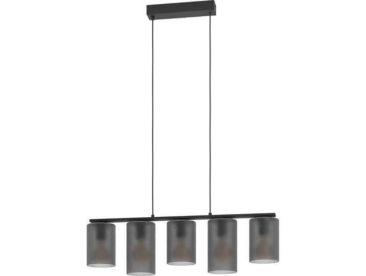 Suspension EGLO ''Colomera''\, E27\, 5 flammes\, acier/verre\, gris mat