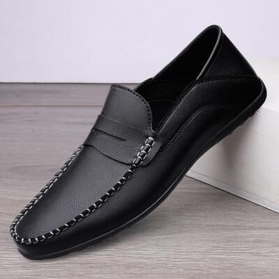 LightInthebox Men's White Faux Leather Loafers – Casual Slip-On Driving Shoes for Business Summer Wear