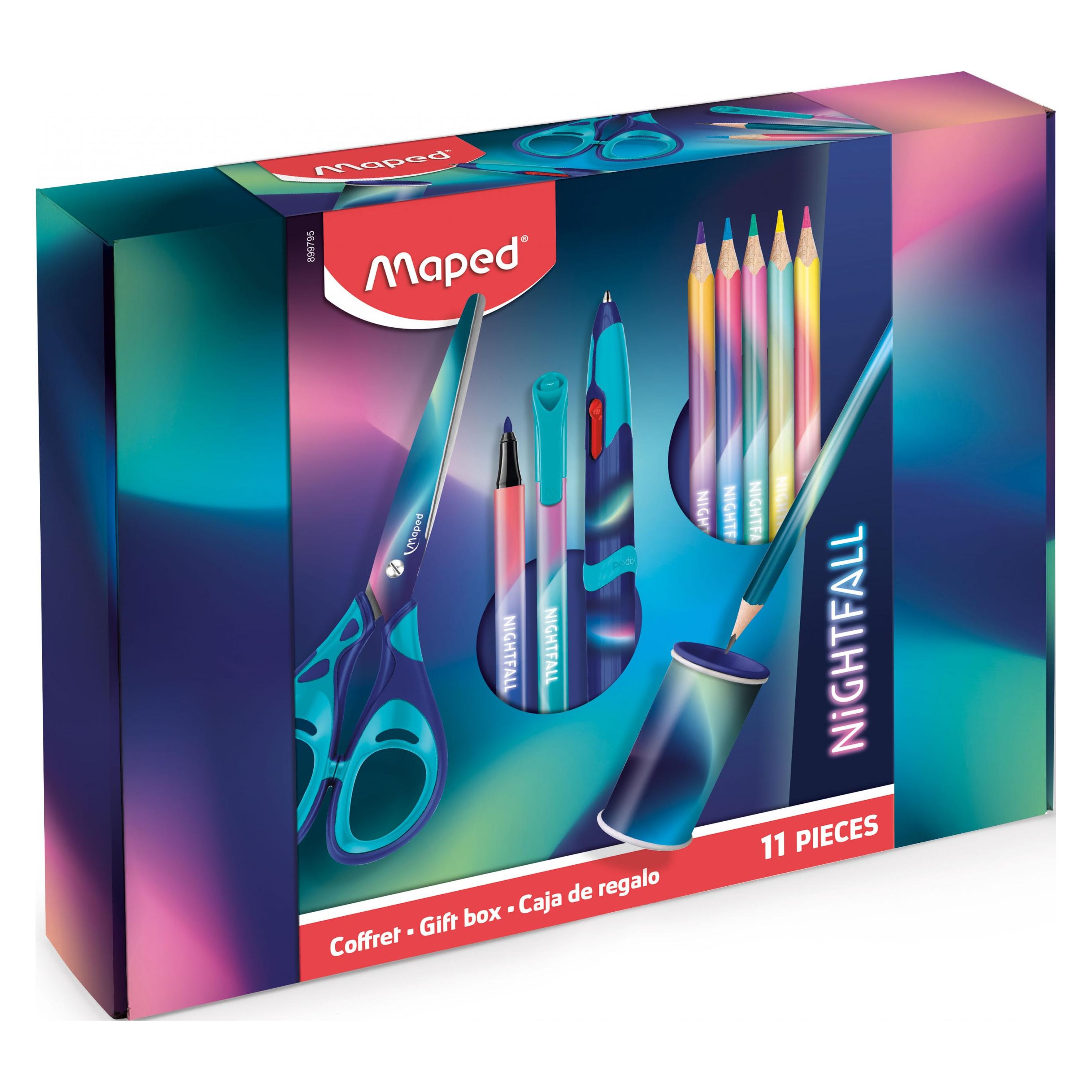 Maped Zeichengarnitur NIGHTFALL Geschenkbox 11teilig (11x) (899799)
