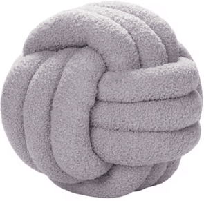 Inspire Picks Handwoven Knotted Ball Pillow Eco Friendly Decorative Plush Throw Cushion light Grey