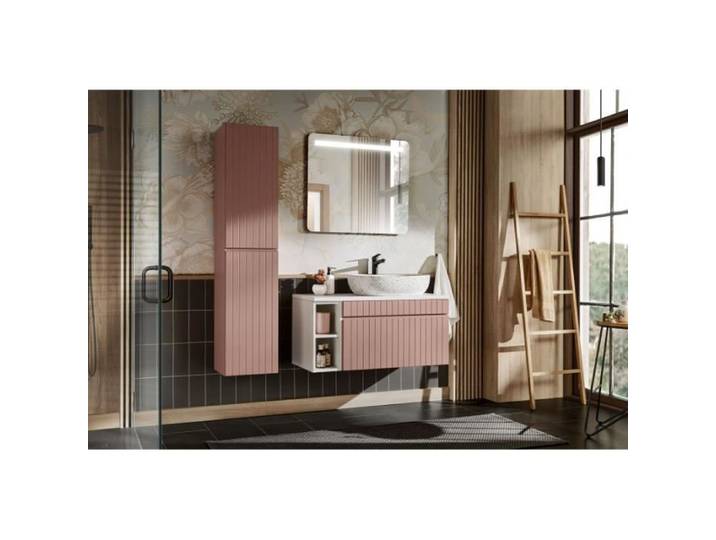 Ensemble meuble vasque + 3 éléments - 100 cm - Emblematic Rose