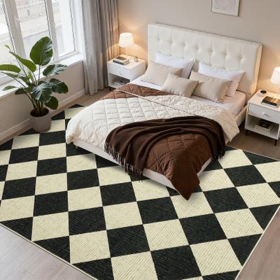 Garvee Modern Checkered Diamond Washable Area Rugs for Living Room