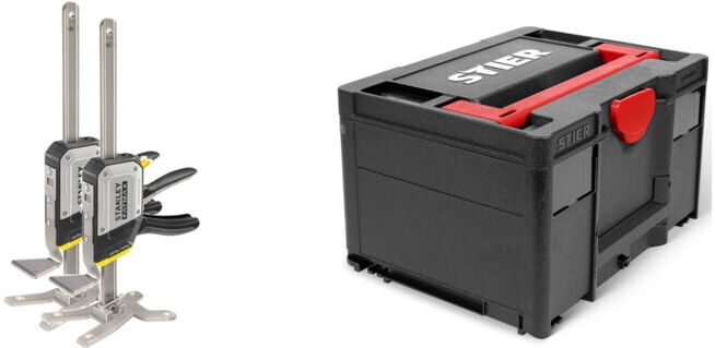 Set Stanley Einhand-Montagewerkzeug Tradelift Set + STIER Systainer³ III Black Edition