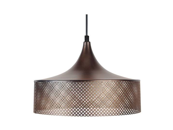 Suspension métal noir abat-jour bronze