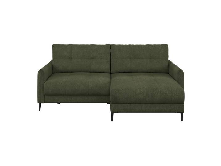 Ecksofa Polis Webstoff dunkelgrün, 221x142cm