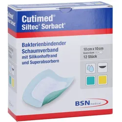 Cutimed Siltec Sorbact PU-Verb.10x10 cm 12 St
