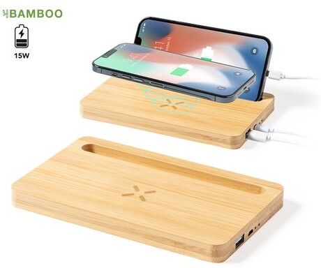 Chargeur organiseur personnalisé Loubron bambou