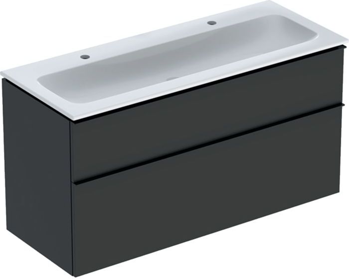 Geberit iCon Möbel-Waschtischset 502334JK1 120x63x48cm, weiß/KeraTect, Korpus/Front/Griff lava matt