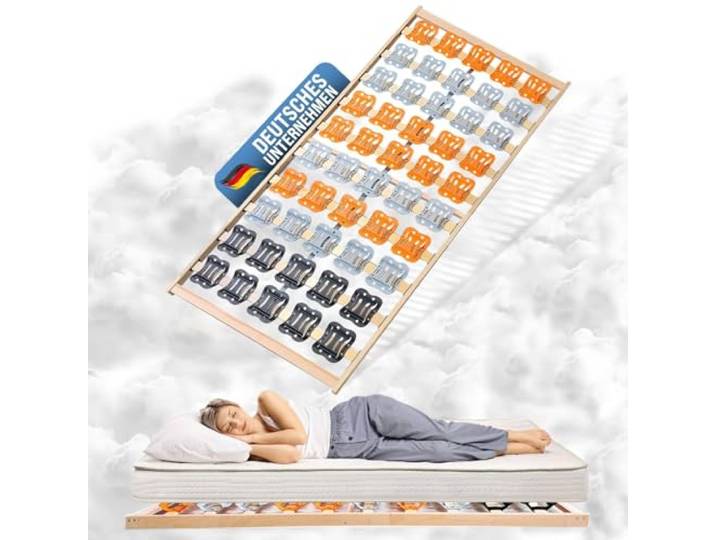 Coemo 7-Zonen Tellerlattenrost CubiFlex, 140x200 cm, starr Lattenrahmen Made in EU, Lattenrost starr, CubiFlex 7-Zonen-Tellerlattenrost, für alle Matratzentypen geeignet