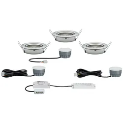 Paulmann Einbauleuchte Smart Coin LED 3x2 W Eisen Set mit Farblichtsteuerung, Dimm- und Schwenkfunktion