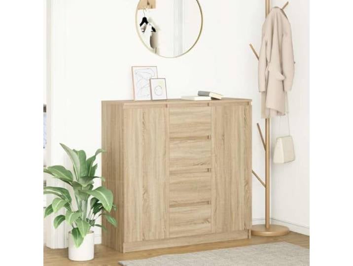 HEFZGDB Weißes Sideboard mit Aufbewahrungsfächern aus Holzwerkstoff mit Türen und Schubladen, stabiles Sideboard mit Einlegeböden und Schranktüren für Wohnzimmer, pflegeleichtes