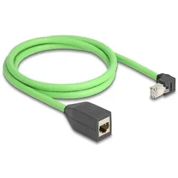 Delock RJ45 Netzwerk Verlängerungskabel Cat.6A Stecker unten (SF/UTP, CAT6a, 1 m), Netzwerkkabel