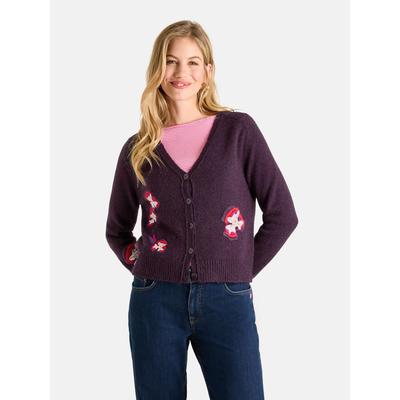 Strickjacke LIEBLINGSSTÜCK "SkiraL", Damen, Gr. 36, 394, fig, 50% Acrylic, 28% recycle Nylon, 14% Wolle, 8% Alpaka, gerade, Strickjacken Strickjacke, mit Wolle und Alpaka