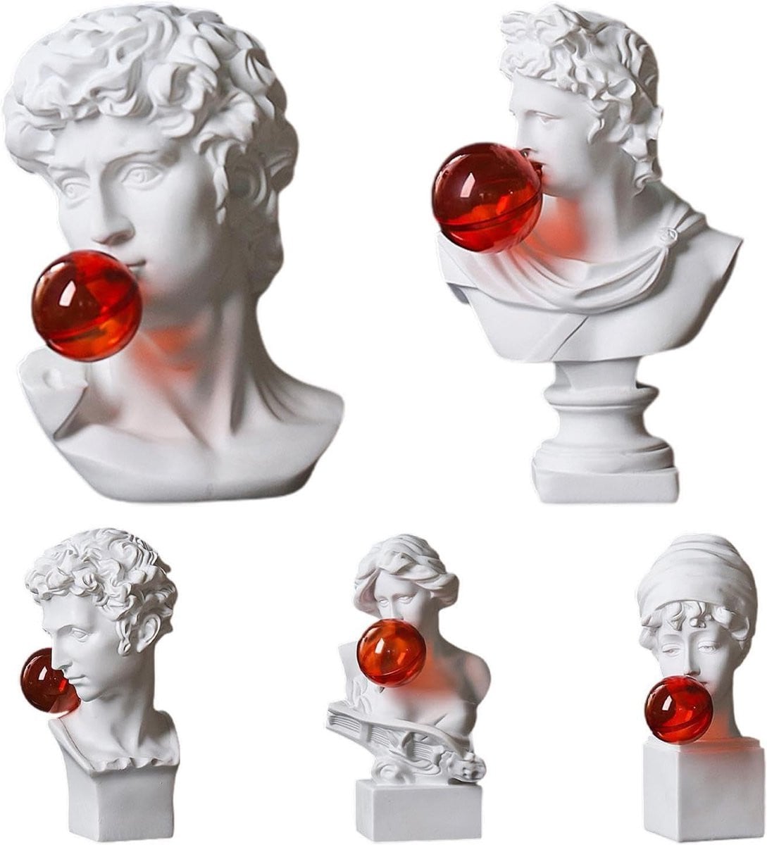 Buste Standbeeld David Grieks Sculptuur Decoratie B/D/H: 15 x 22 x 15 cm