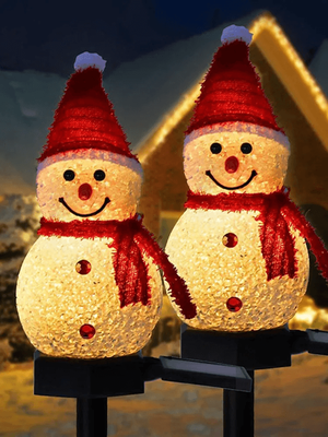 Inspire Essentials SolarFest Snowman Pathway Stake Lights (Solar Powered Christmas Outdoor Lawn & Patio Decoration) SolarFest Snowman Pathway Stake Lights (Solar Powered Christmas Outdoor Lawn & Patio Decoration)