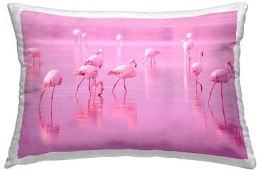 Stupell Pink Flamingo Flock Printed Throw Pillow Design By Pink Sherbet Photography