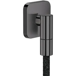 hansgrohe AXOR Wall outlet Fine Wandanschluss softsquare, 36739330, Farbe: Polished Black Chrome