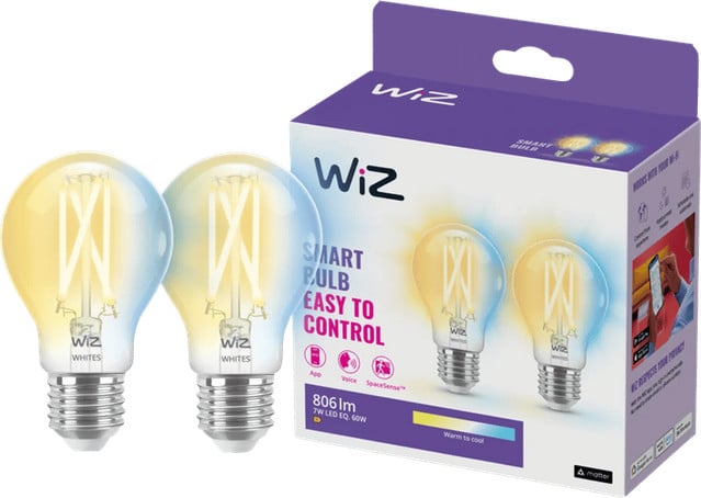 WiZ Connected LED Filament lamp 2-pack - Warm tot Koelwit Licht - E27