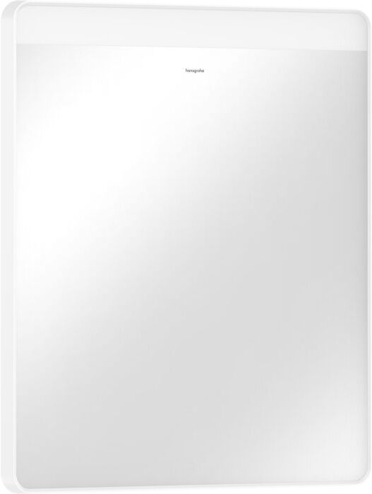Hansgrohe Xarita Lite Q Spiegel 54957700 mit horizontaler LED-Beleuchtung, mattweiß, B 600 x H 700 x T 30 mm, 6 W