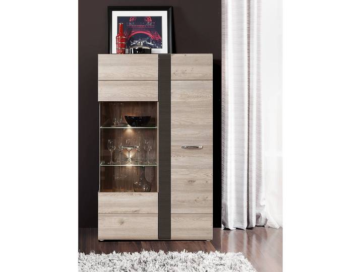 Buffet haut 95 x 159 x 41cm Marron/Gris
