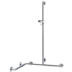 Keuco Duschhandlauf Plan Care 34915176611 mit Brausestange,600/600/1100mm,Alu silber-elox/vc