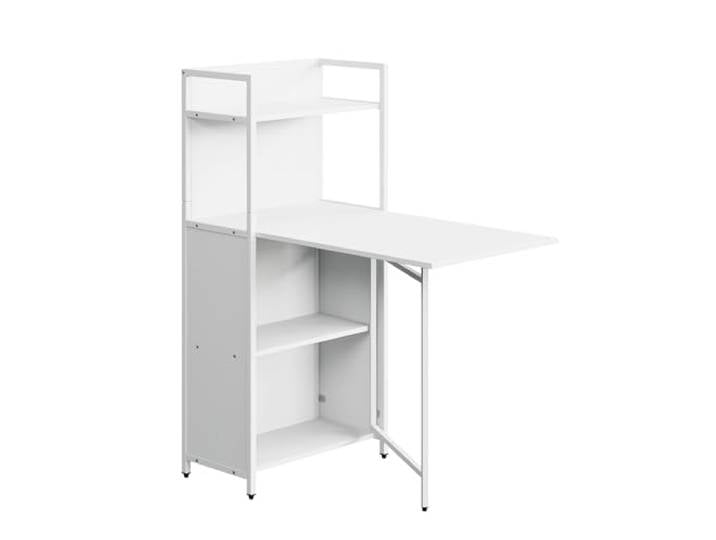 Vicco Esstisch Savio , Weiß 30-100 x 57 cm mit klappbarer Tischplatte, als Wandklapptisch mit Ablageflächen nutzbar