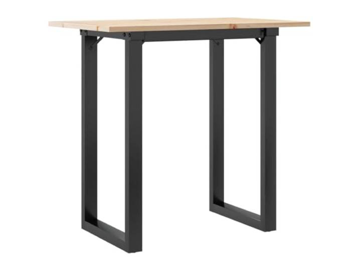GPUTYGHN Esstisch O-Gestell 80x50x75 cm Massivholz Kiefer und Stahl Massive Kiefer, O-Form Gestell, robuste Tischplatte, 80x50x75 cm, Küche, Esszimmer, Wohnzimmer