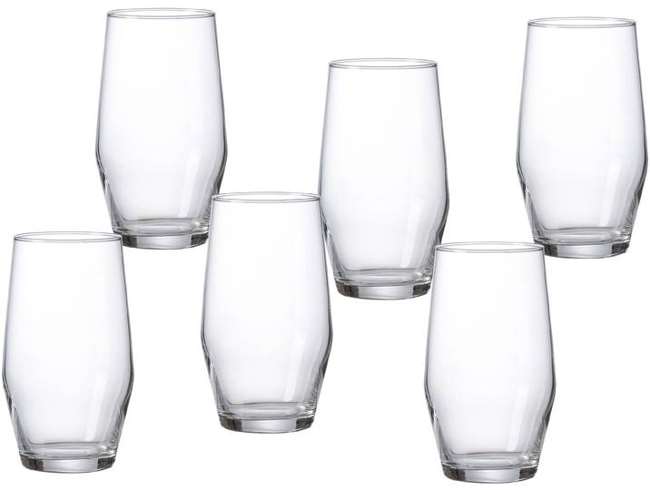 Longdrinkglas RITZENHOFF & BREKER Salsa , transparent, H:14cm Ø:8cm, Glas, Trinkgefäße, Longdrinkglas, robust und kristallklar, 6-teilig
