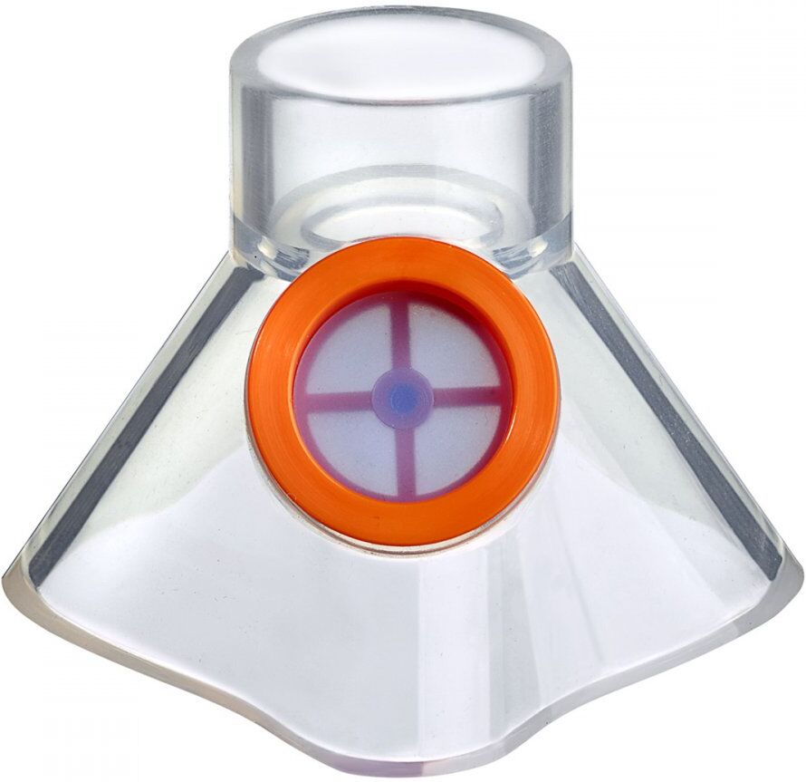 Aponorm Inhalationsgerät Maske Silikon Größe s orange 1stk
