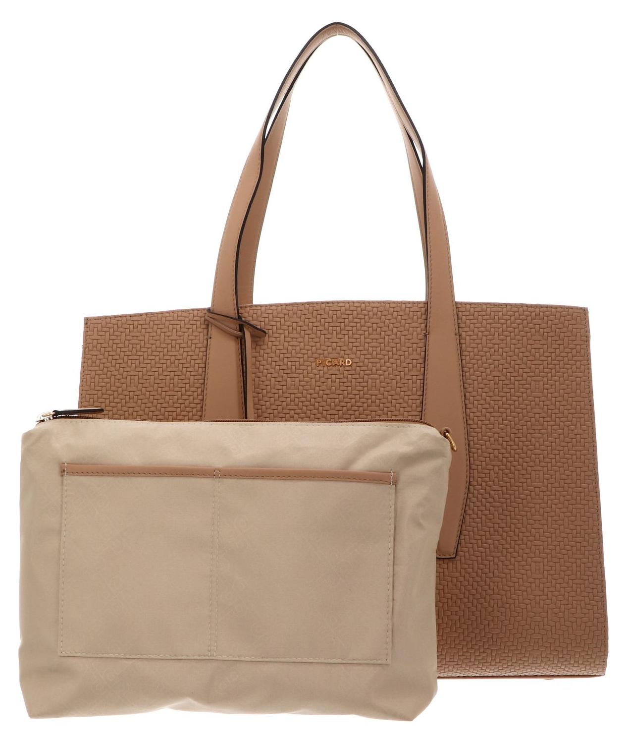 PICARD Leder Schultertasche Day Trip Shopper Cookie beige