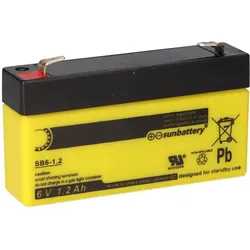 AGM Ersatzakku 6V 1,2Ah für ABUS FU3821 Secvest Universalmodul – SUN Battery kompatibel