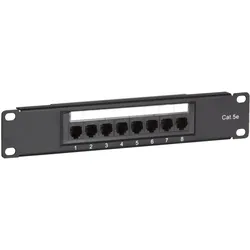 Ds-It Patchpanel 10”, 8-fach UTP Patchpanel CAT 5e, Server Zubehör, Schwarz