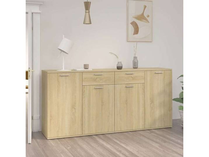 Décoratif - Buffet bahut - Placard de rangement moderne - Chêne sonoma 160x36x75cm - bois d'ingénierie - pour entrée con6807060