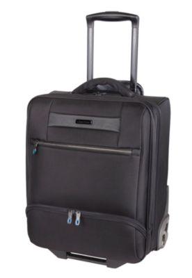 Trolley Lightpak LANDO, 2 Hauptfächer, Laptopfach bis 15'', Handyfach, 6 Einsteckfächer, Reißverschlussfach, 2 Vortaschen, Teleskopgriff, Nylon, schwarz