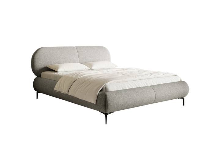 Polsterbett 180x200 cm Ovalle, grau, wasserabweisendes Geflecht,