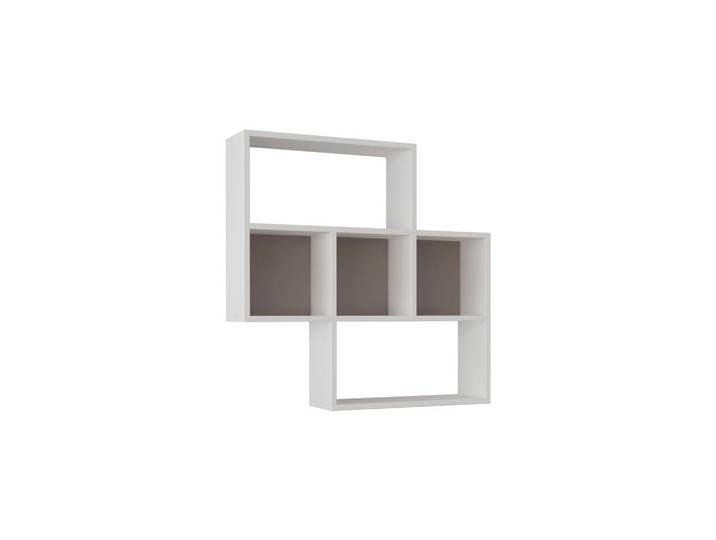 Livetastic Wandregal, Weiss, Mokka, Holzwerkstoff, 85x85x20 cm, Wohnzimmer, Regal, Wandregal