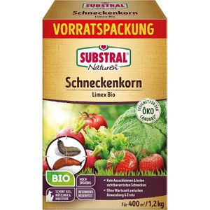 Substral Schneckenkorn Naturen Limex Bio, besonders regenfest, Streugranulat mit Eisen-III-Phosphat, 1,2 kg für 333 m²