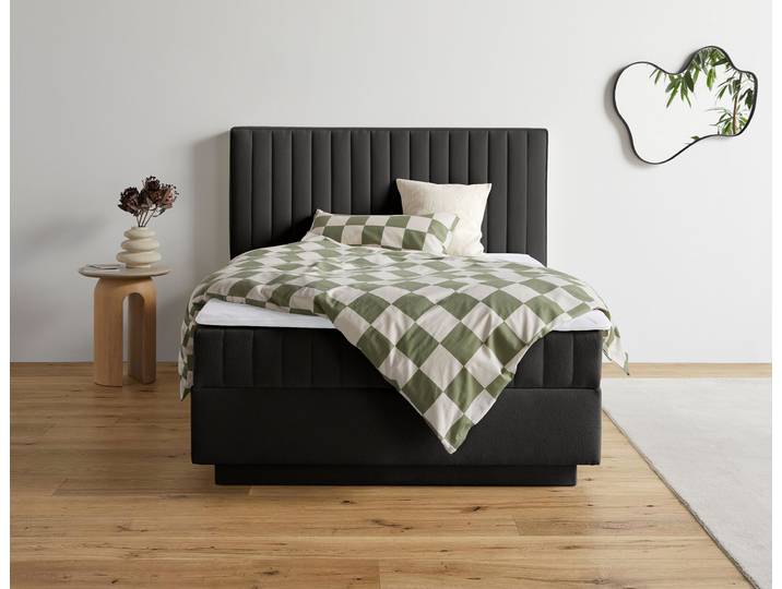 Boxbett HOMSY BY ANA JOHNSON Moonio inkl. Bettkasten , schwarz, B:167cm L:214cm, Komplettbetten, erhältlich in verschiedenen Breiten und Härtegraden