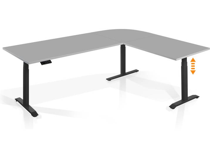 OFFICE ONE elektrisch höhenverstellbarer Eckschreibtisch mit