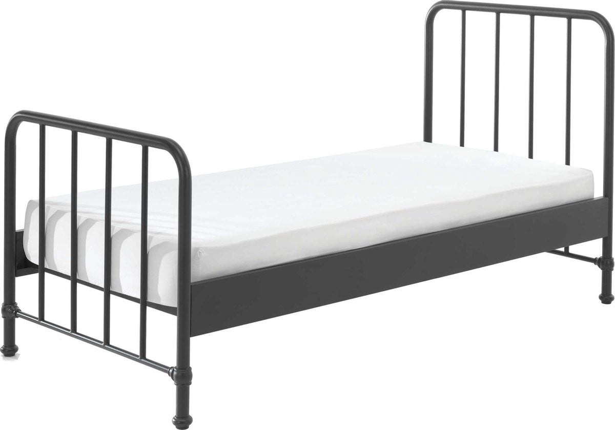 Vipack Bed Bronxx zwart metalen bed voor de kinderkamer B/D: 90 x 200 cm