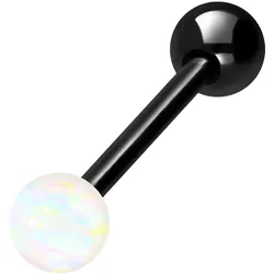 Chirurgenstahl Barbell SYNTHETISCHER OPAL + CHIRURGENSTAHL-KUGEL