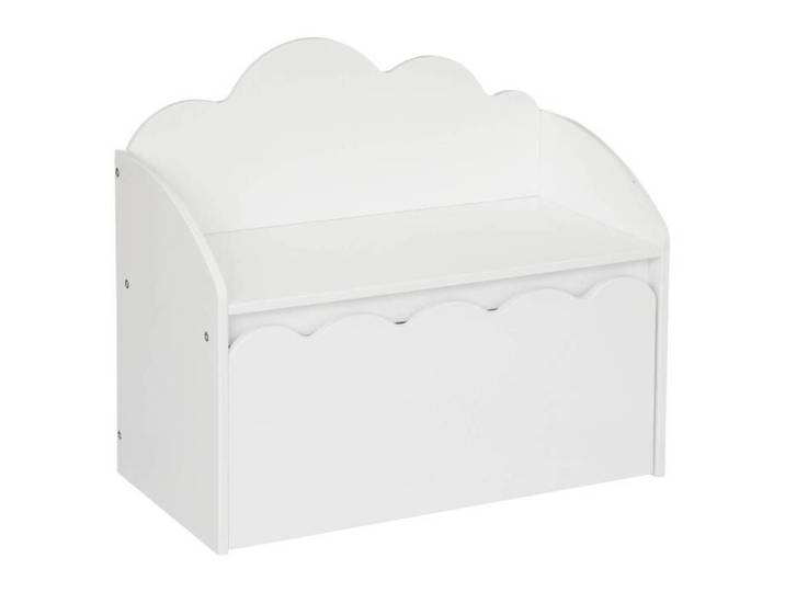 Banc coffre enfant  Nuage  bois blanc 60x30cm - Atmosphera Créateur d'intérieur